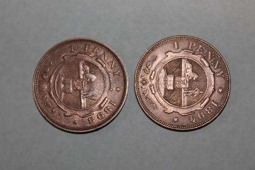 (2) ZAR 1 penny  (1894 and 1898)